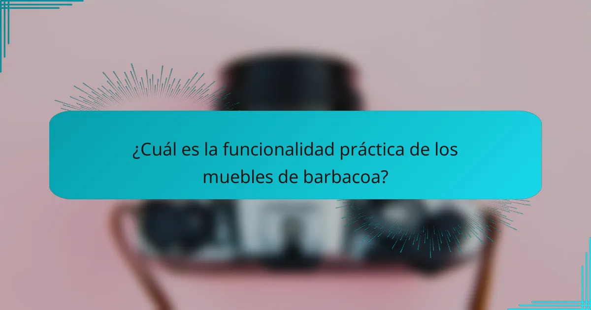 ¿Cuál es la funcionalidad práctica de los muebles de barbacoa?