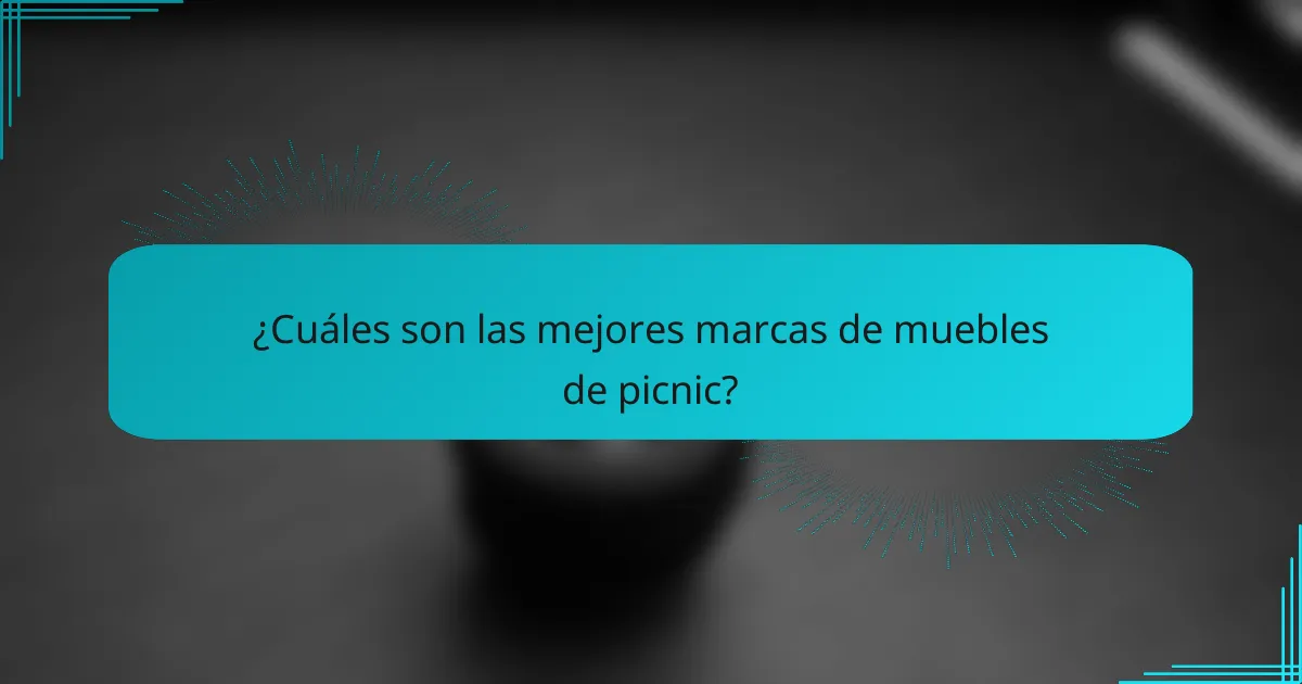 ¿Cuáles son las mejores marcas de muebles de picnic?