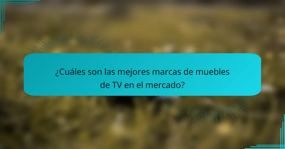 ¿Cuáles son las mejores marcas de muebles de TV en el mercado?