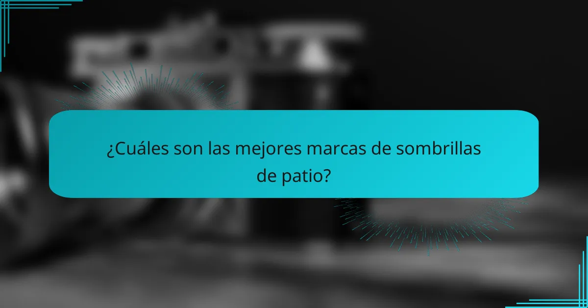 ¿Cuáles son las mejores marcas de sombrillas de patio?