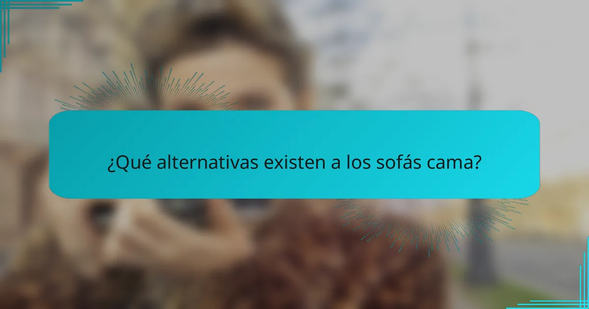 ¿Qué alternativas existen a los sofás cama?