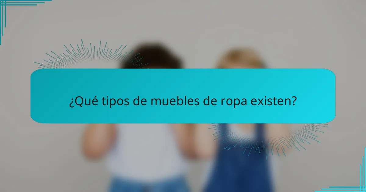 ¿Qué tipos de muebles de ropa existen?